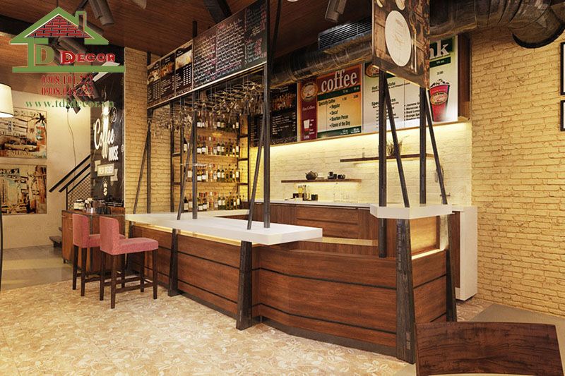 Thiết kế quán cafe 2 mặt tiền