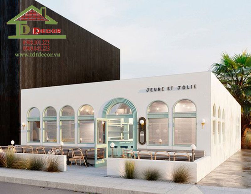 Thiết kế quán cafe 2 mặt tiền