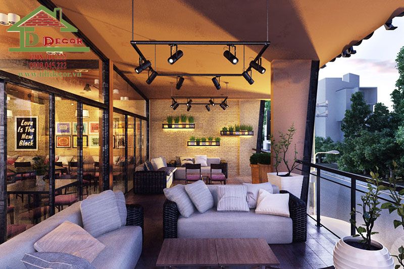 Thiết kế quán cafe 2 mặt tiền