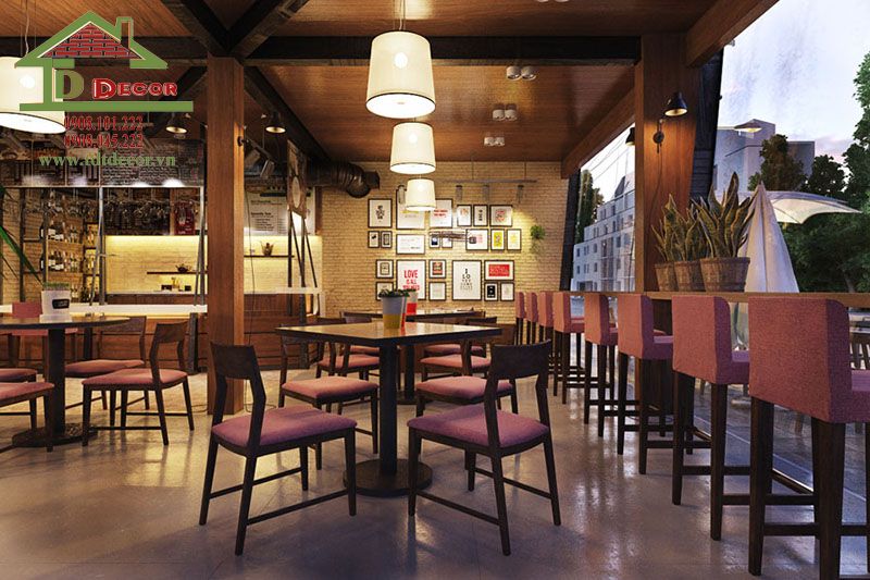 Thiết kế quán cafe 2 mặt tiền