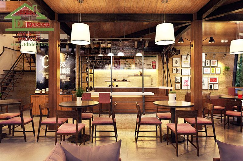 Thiết kế quán cafe 2 mặt tiền