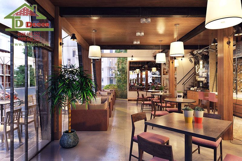 Thiết kế quán cafe 2 mặt tiền