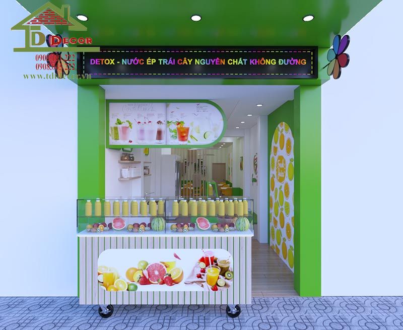 thiết kế quán sinh tố