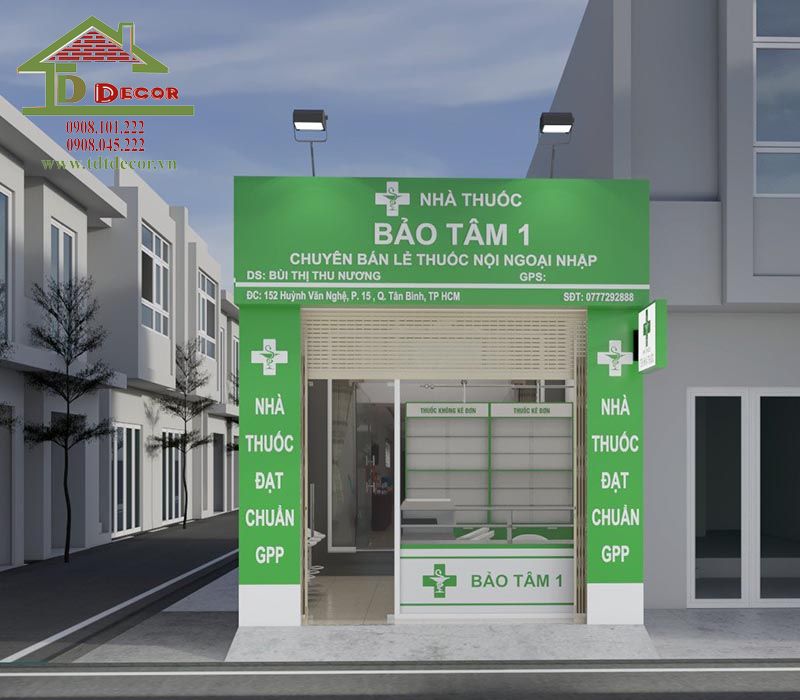 Thiết kế nhà thuốc Bảo Tâm 1 quận Tân Bình