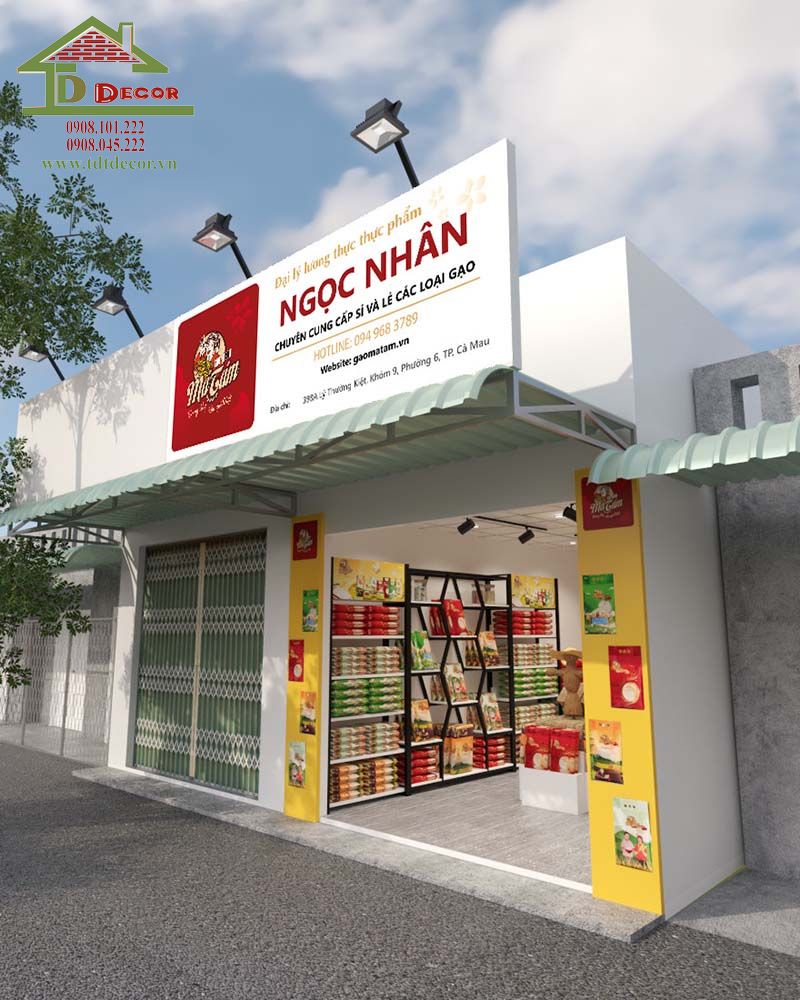 thiết kế cửa hàng gạo