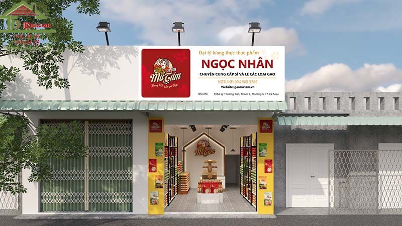 thiết kế cửa hàng gạo