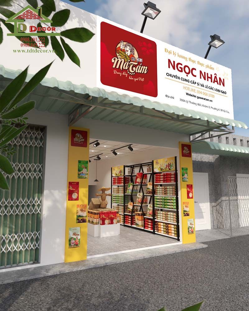 thiết kế cửa hàng gạo