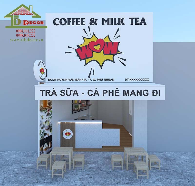 thiết kế quán trà sữa
