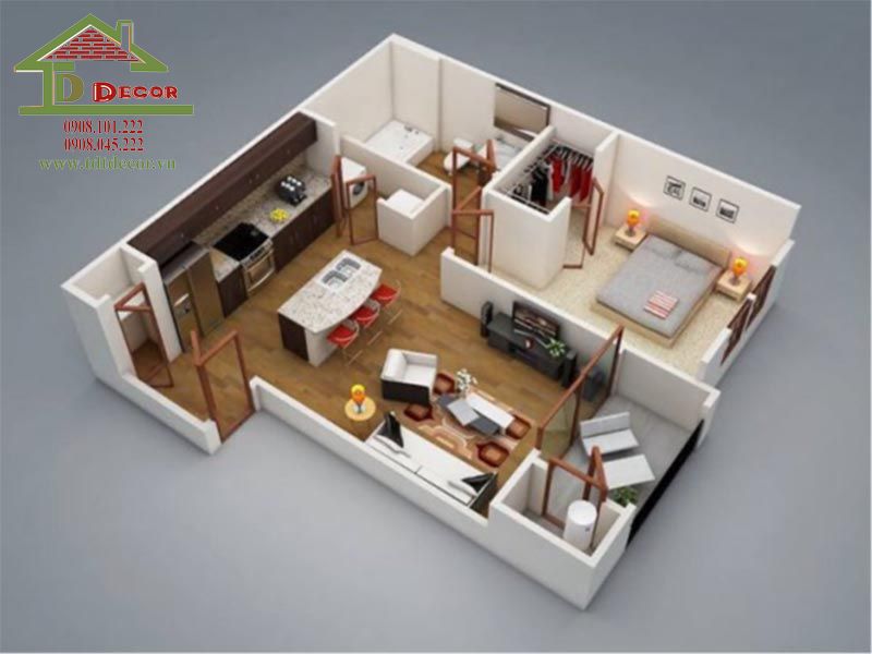 Thiết kế nội thất chung cư 50m2