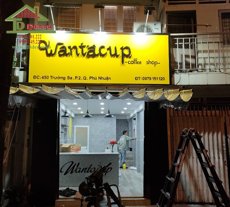 Thiết kế quán cafe Wantacup quận Phú Nhuận