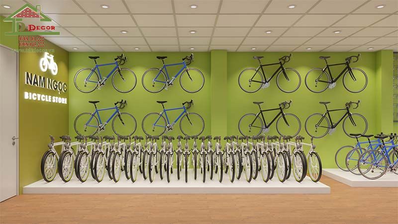 thiết kế cửa hàng xe đạp