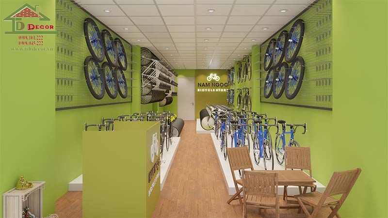 thiết kế cửa hàng xe đạp