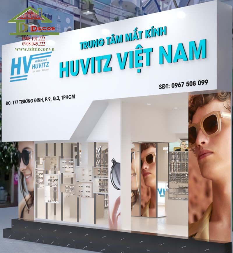 Thiết kế trung tâm mắt kính Huvitz Việt Nam