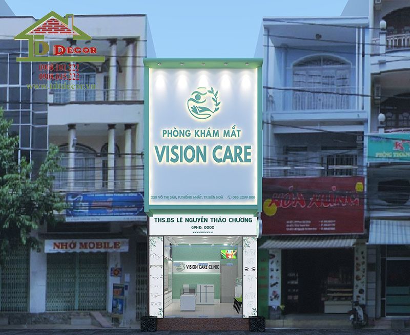 Thiết kế shop mắt kính Vision care Biên Hòa Đồng Nai