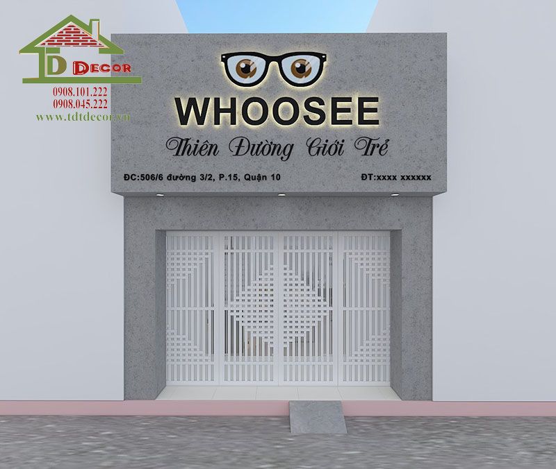 Thiết kế shop mắt kính Whoosee tại quận 10
