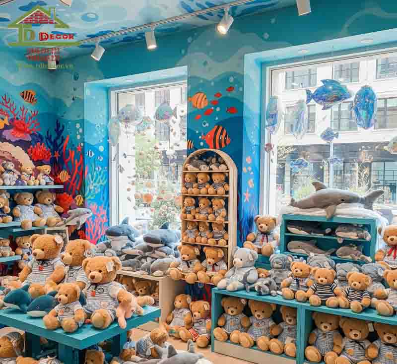 thiết kế cửa hàng gấu bông