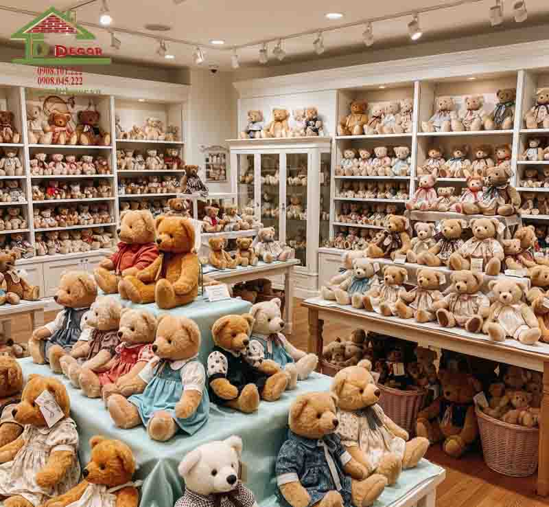 thiết kế cửa hàng gấu bông