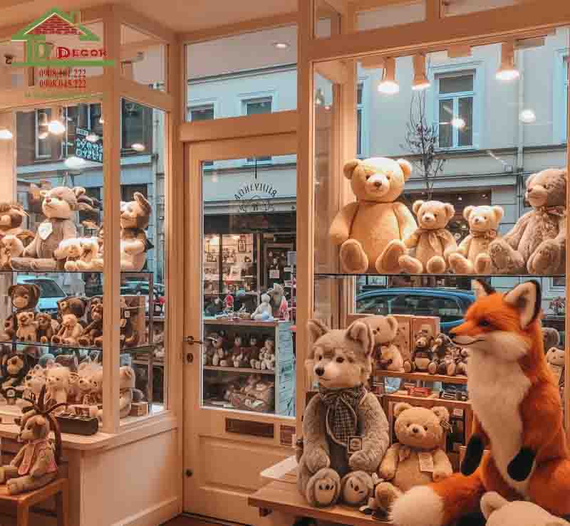 thiết kế cửa hàng gấu bông