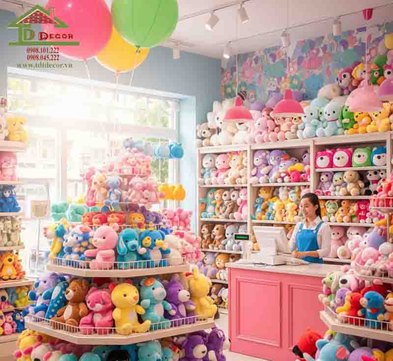 thiết kế cửa hàng gấu bông