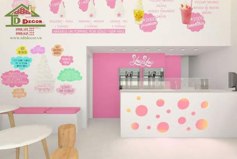 thiết kế cửa hàng kem