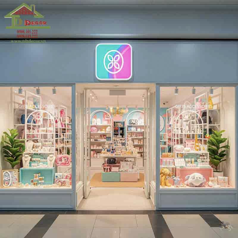 thiết kế cửa hàng phụ kiện quà tặng