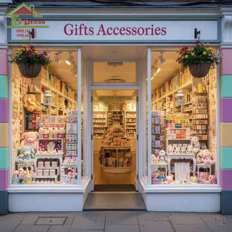 thiết kế cửa hàng phụ kiện quà tặng