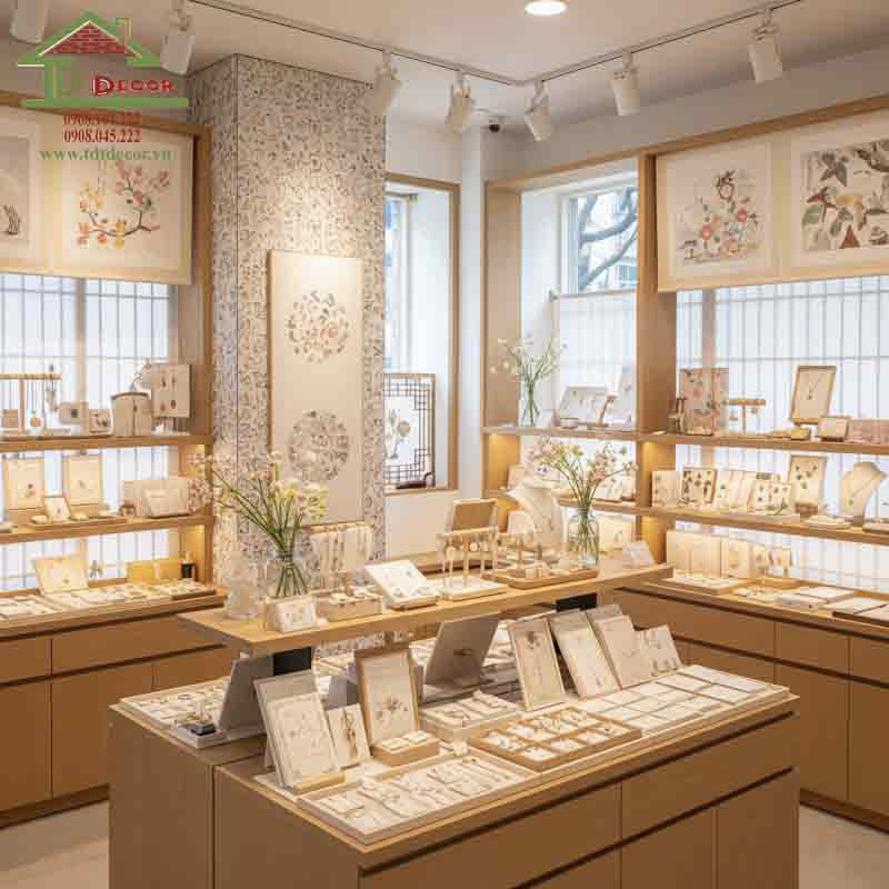 thiết kế cửa hàng phụ kiện quà tặng