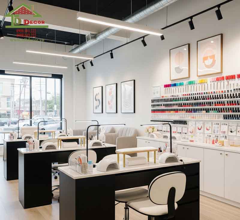 thiết kế tiệm nail mệnh kim