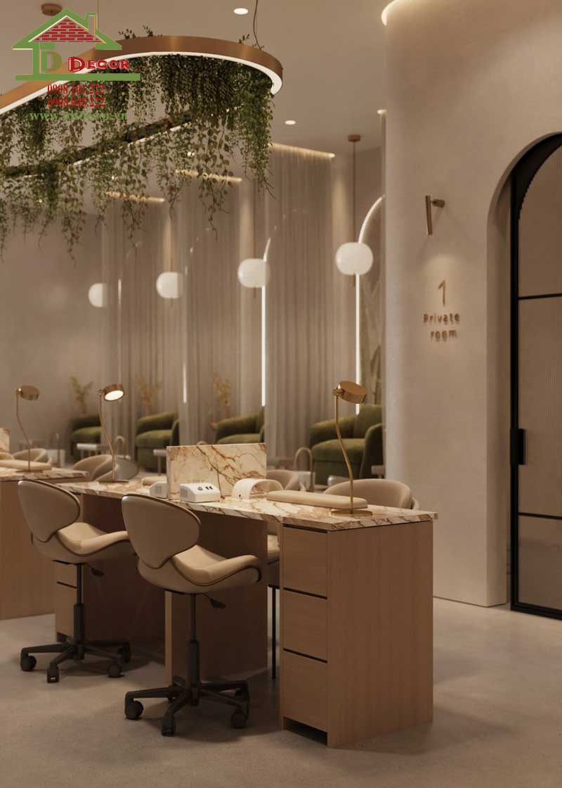 thiết kế tiệm nail mệnh kim