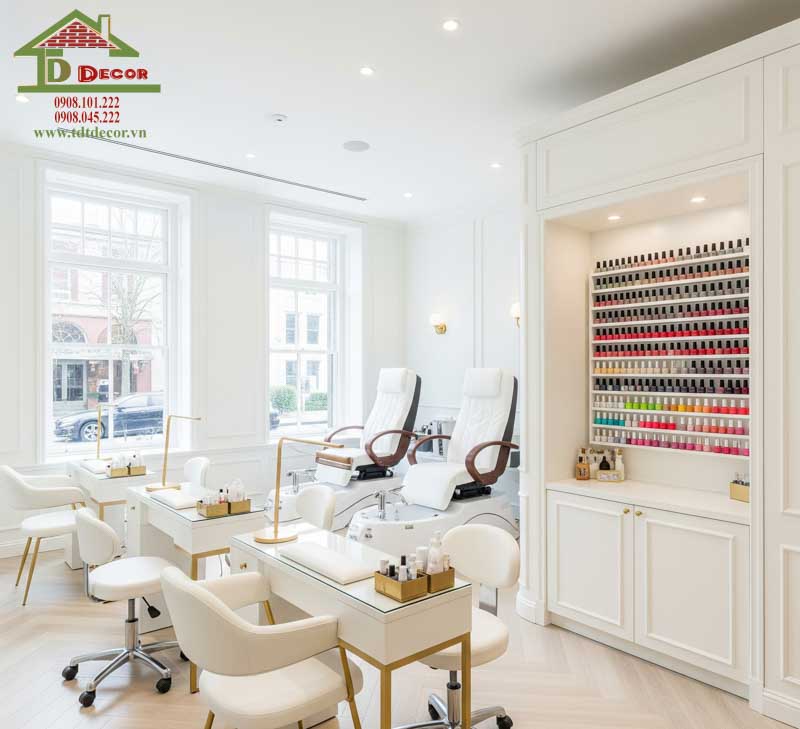 thiết kế tiệm nail mệnh kim