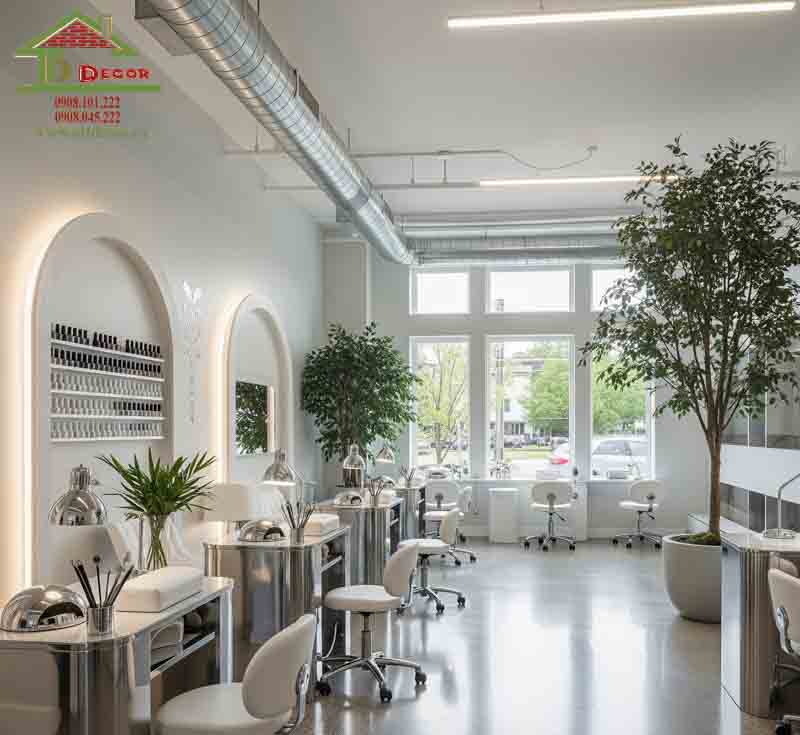 thiết kế tiệm nail mệnh kim