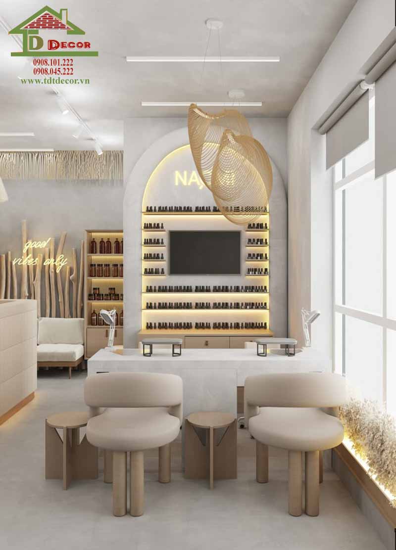 thiết kế tiệm nail mệnh kim