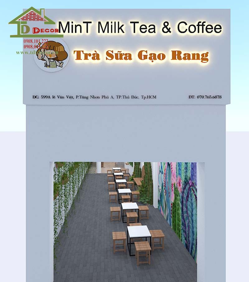 thiết kế quán trà sữa