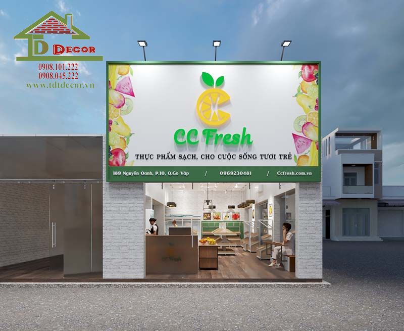 Thiết kế cửa hàng trái cây CC Fresh quận Gò Vấp