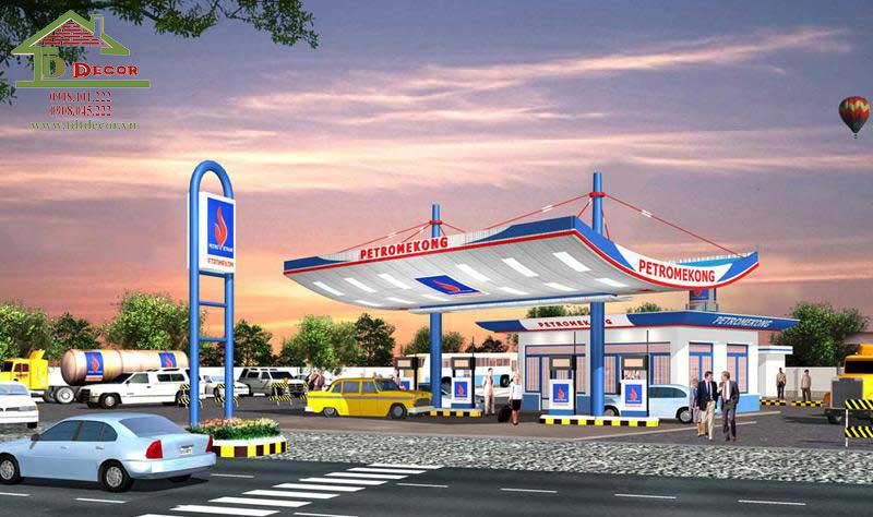 thiết kế cửa hàng xăng dầu