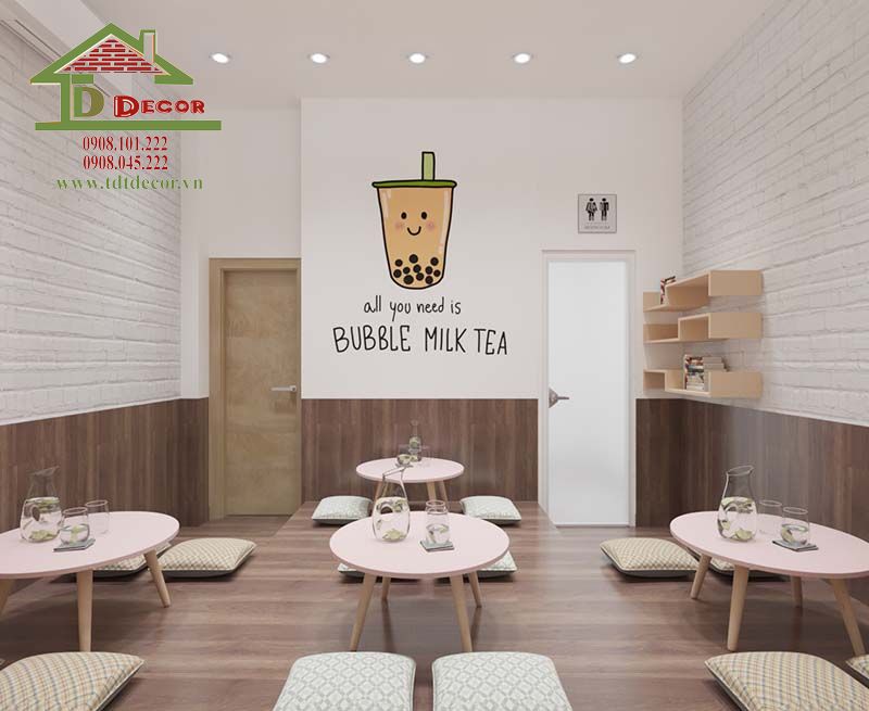 Thiết kế quán trà sữa Manggo Tea Shop quận 1