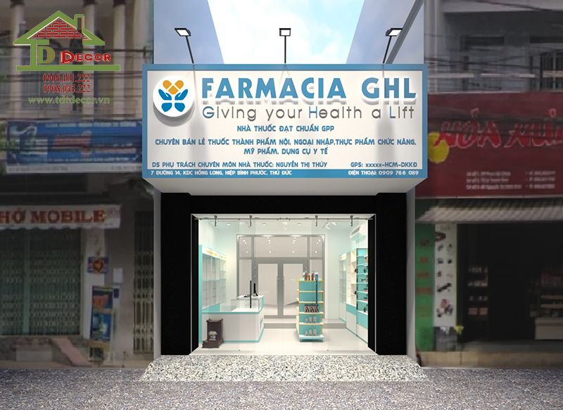 Thiết kế nhà thuốc Farmacia GHL Thủ Đức