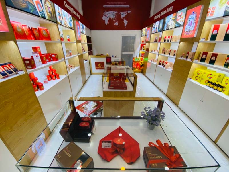 thiết kế cửa hàng nhân sâm