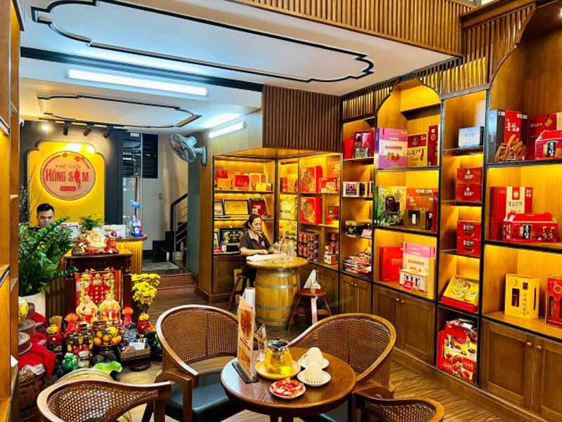 thiết kế cửa hàng nhân sâm