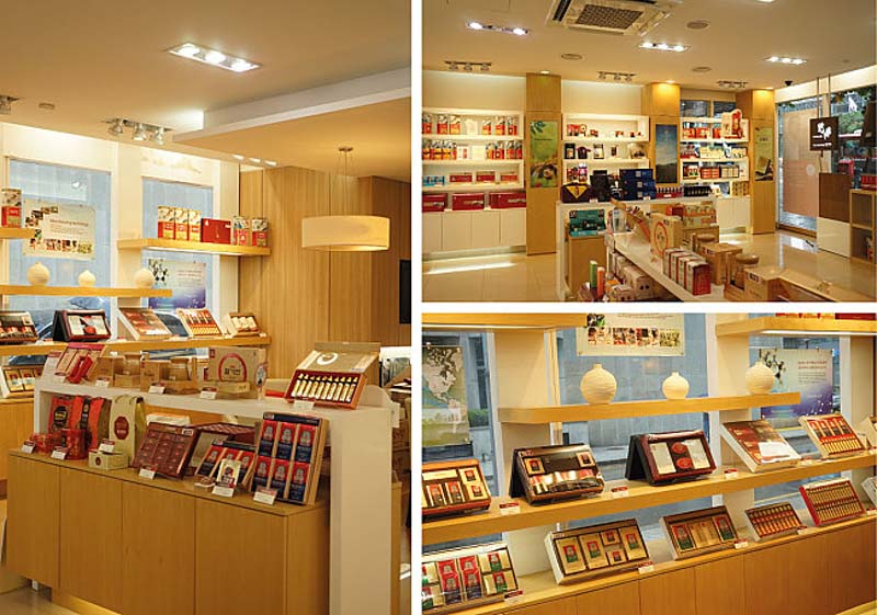 thiết kế cửa hàng nhân sâm