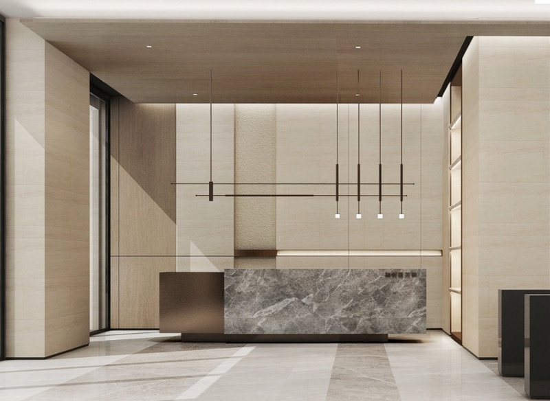 thiết kế quầy lễ tân văn phòng