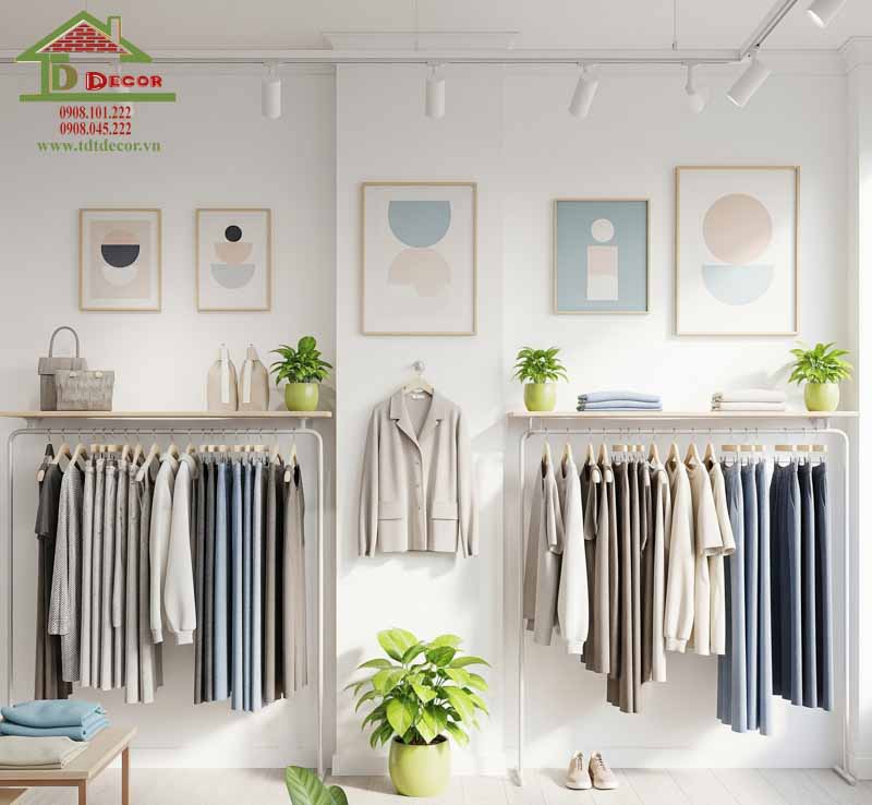 thiết kế shop quần áo 20m2