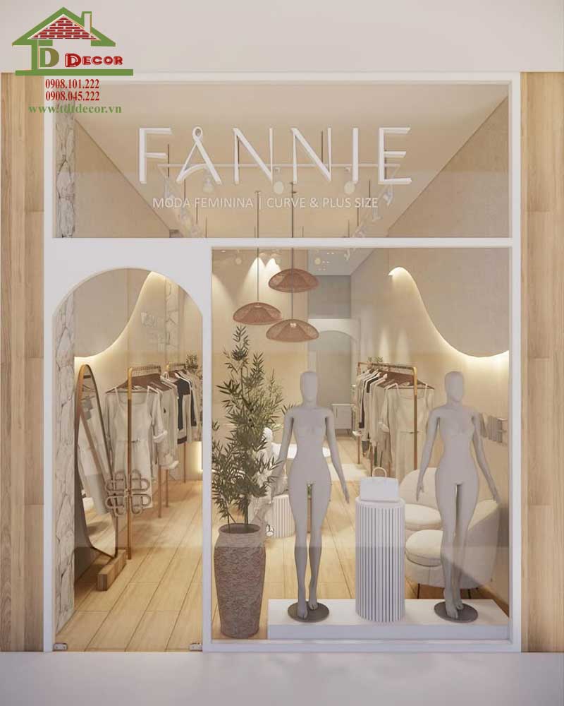 thiết kế shop quần áo 20m2