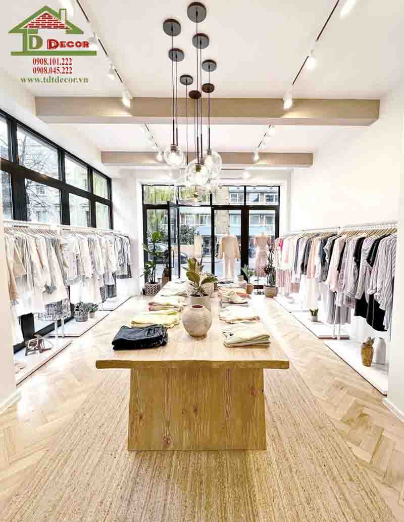 thiết kế shop quần áo 20m2