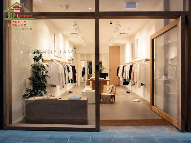 thiết kế shop quần áo 20m2