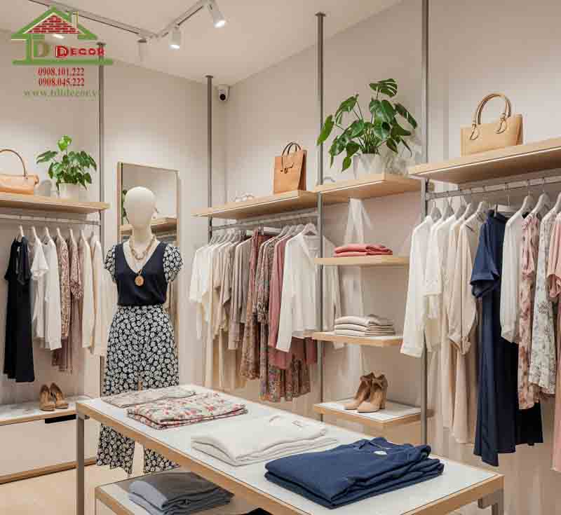 thiết kế shop quần áo 20m2