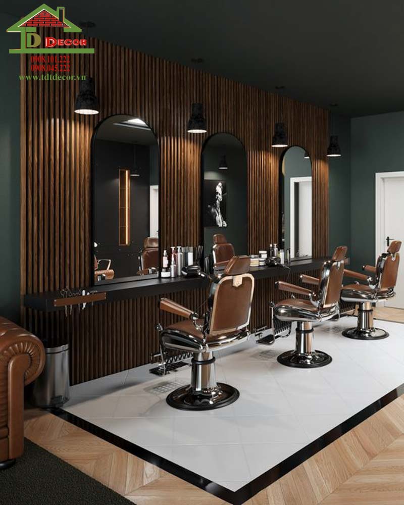 Mẫu barber shop sang trọng 2025