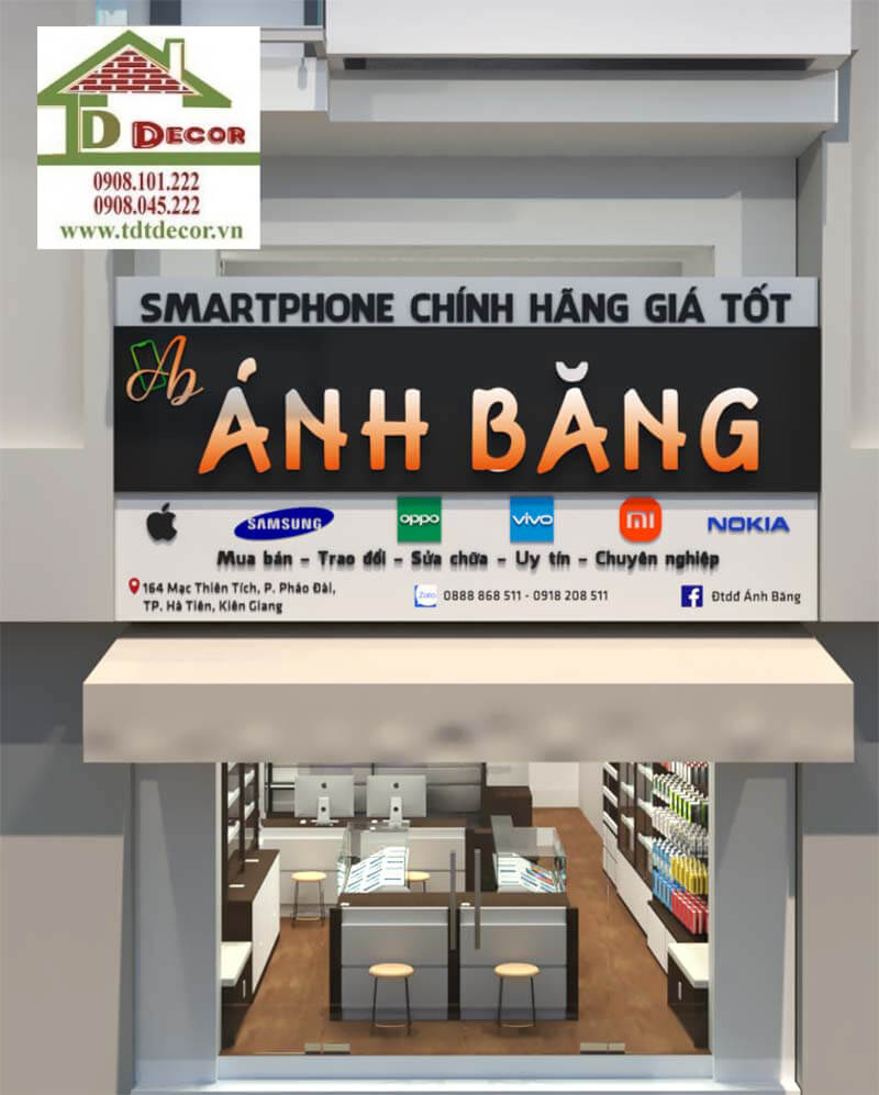 thiết kế shop điện thoại Ánh Bằng