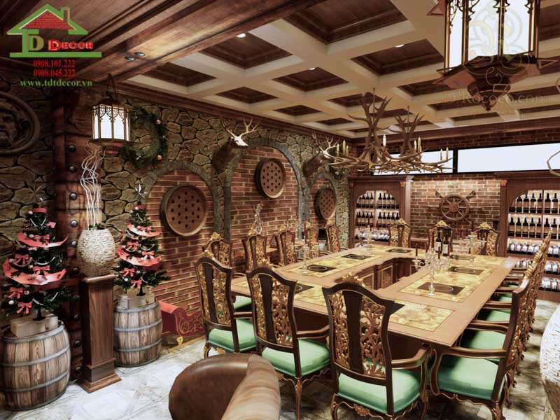 Thiết kế nhà hàng hầm rượu