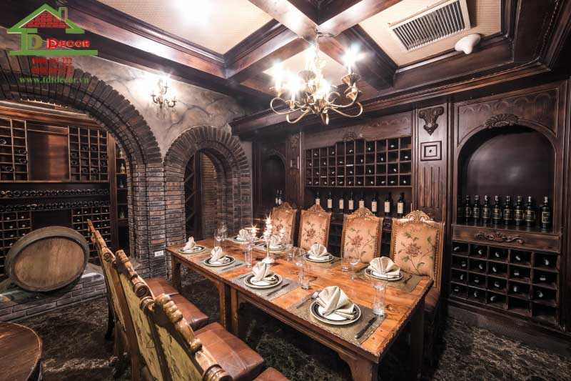 Thiết kế nhà hàng hầm rượu
